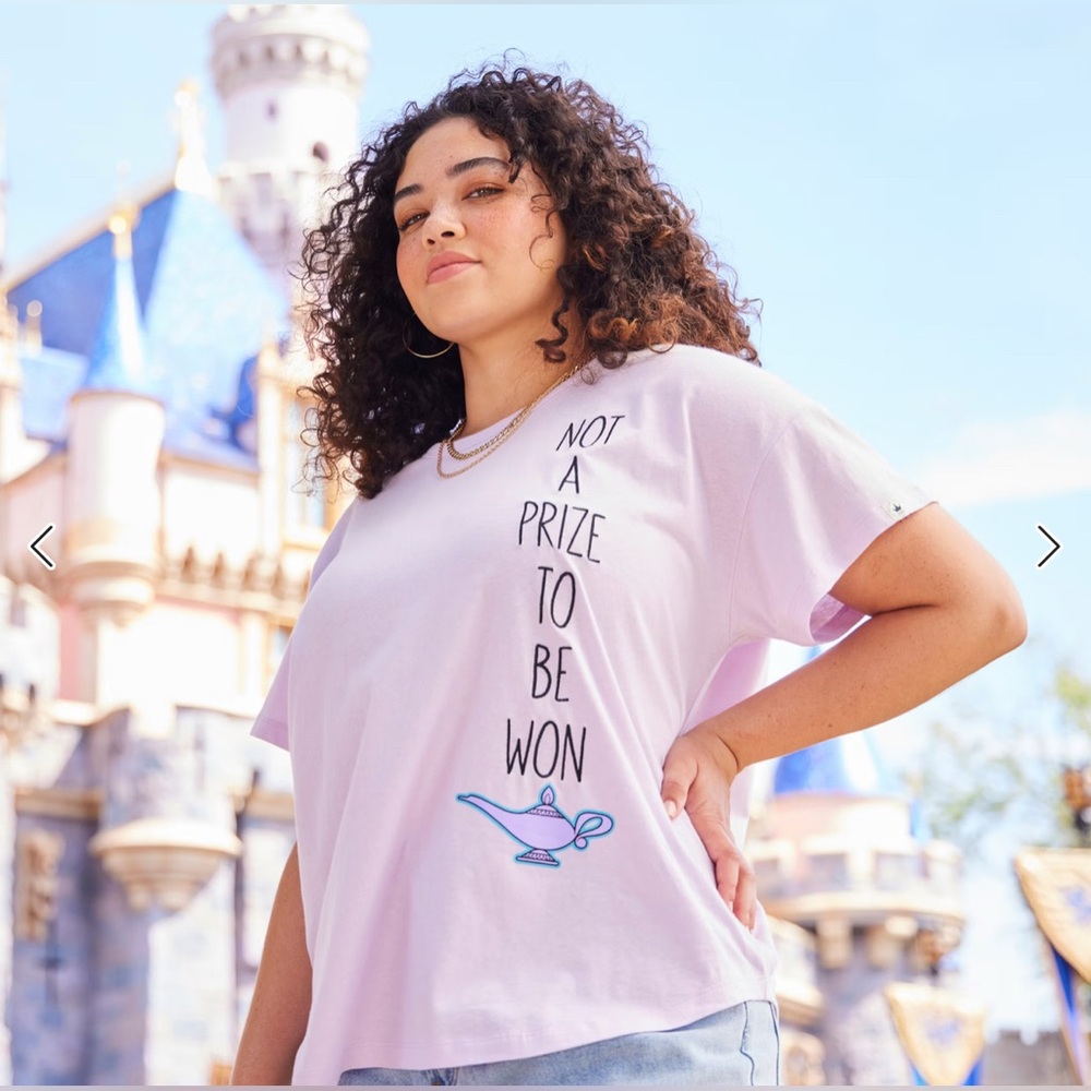 Disney Women's Aladdin Lavender Boxy Tee NWOT
